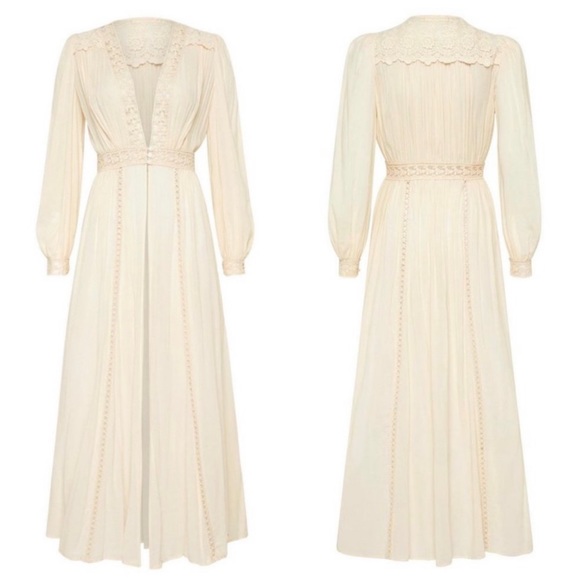 NWT Spell & the Gypsy Collective Off White Le Gauze Lace Duster - Picture 3 of 17